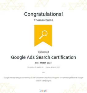 Google Ads Search Certification - 5oclock Marketing