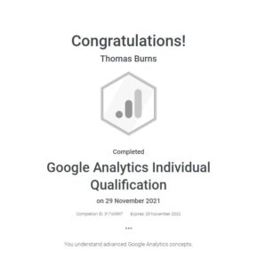 Google Analytics Individual Qualification - 5oclock Marketing