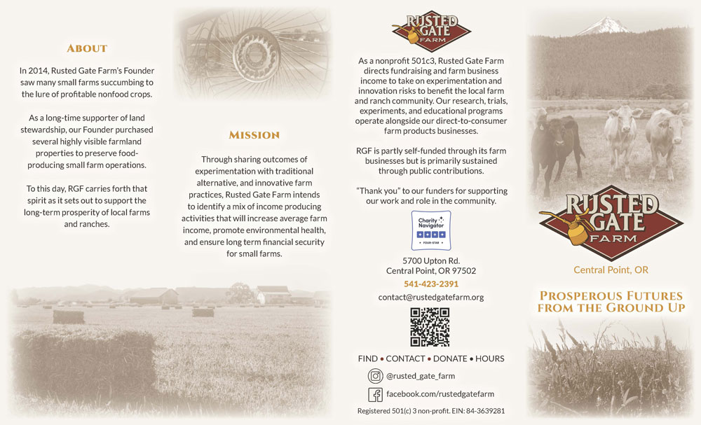 Brochure for Rusted Gate Farm